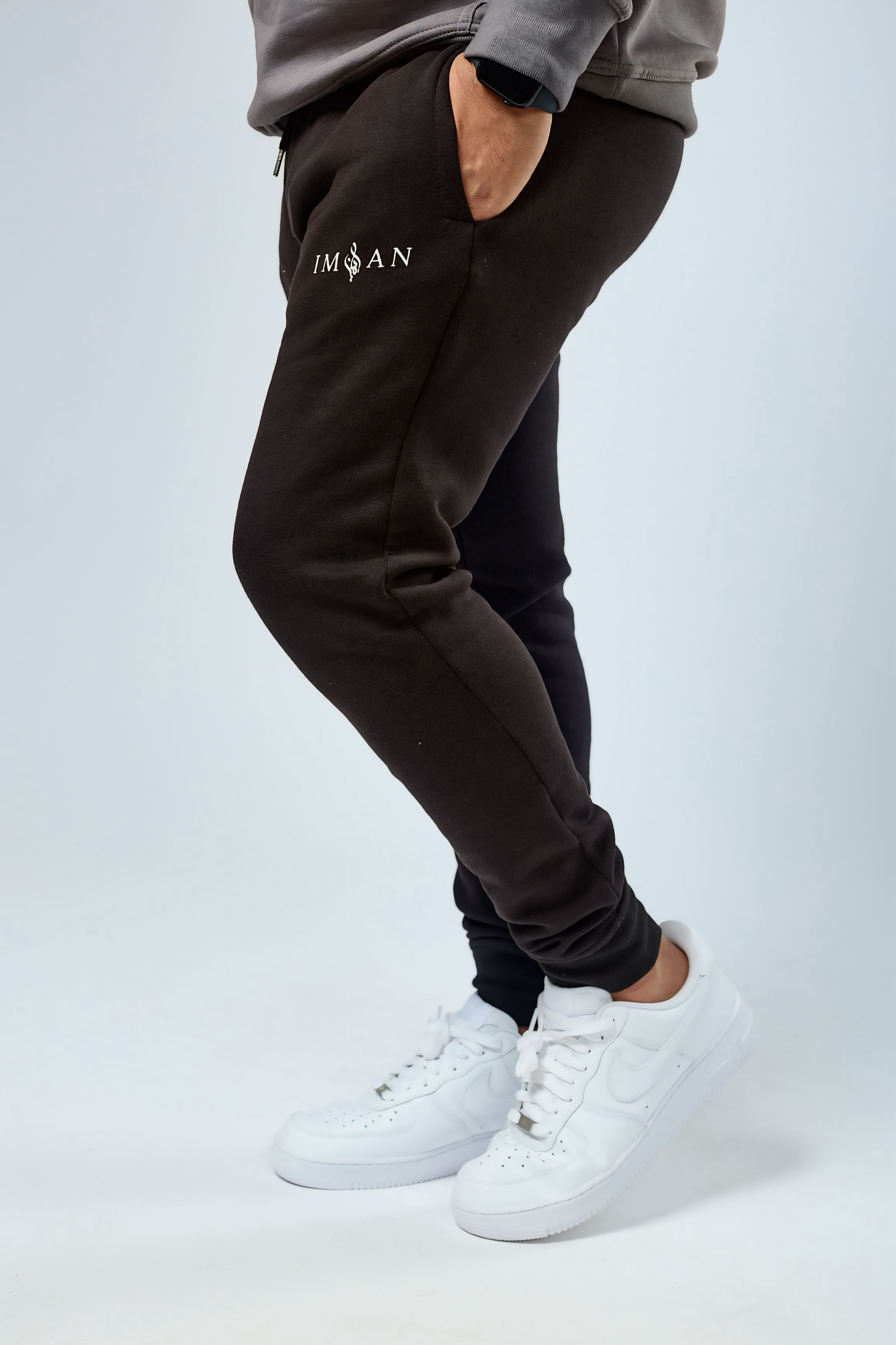 Mens - Black Cuffed Joggers